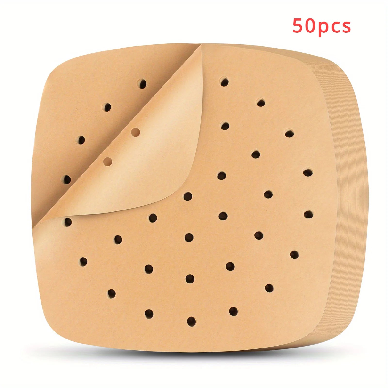 50pcs/100pcs, Air Fryer Liners, Square Air Fryer Disposable Paper Liner, Perforated Parchment Paper Sheets For Baking, Qme 50pcs