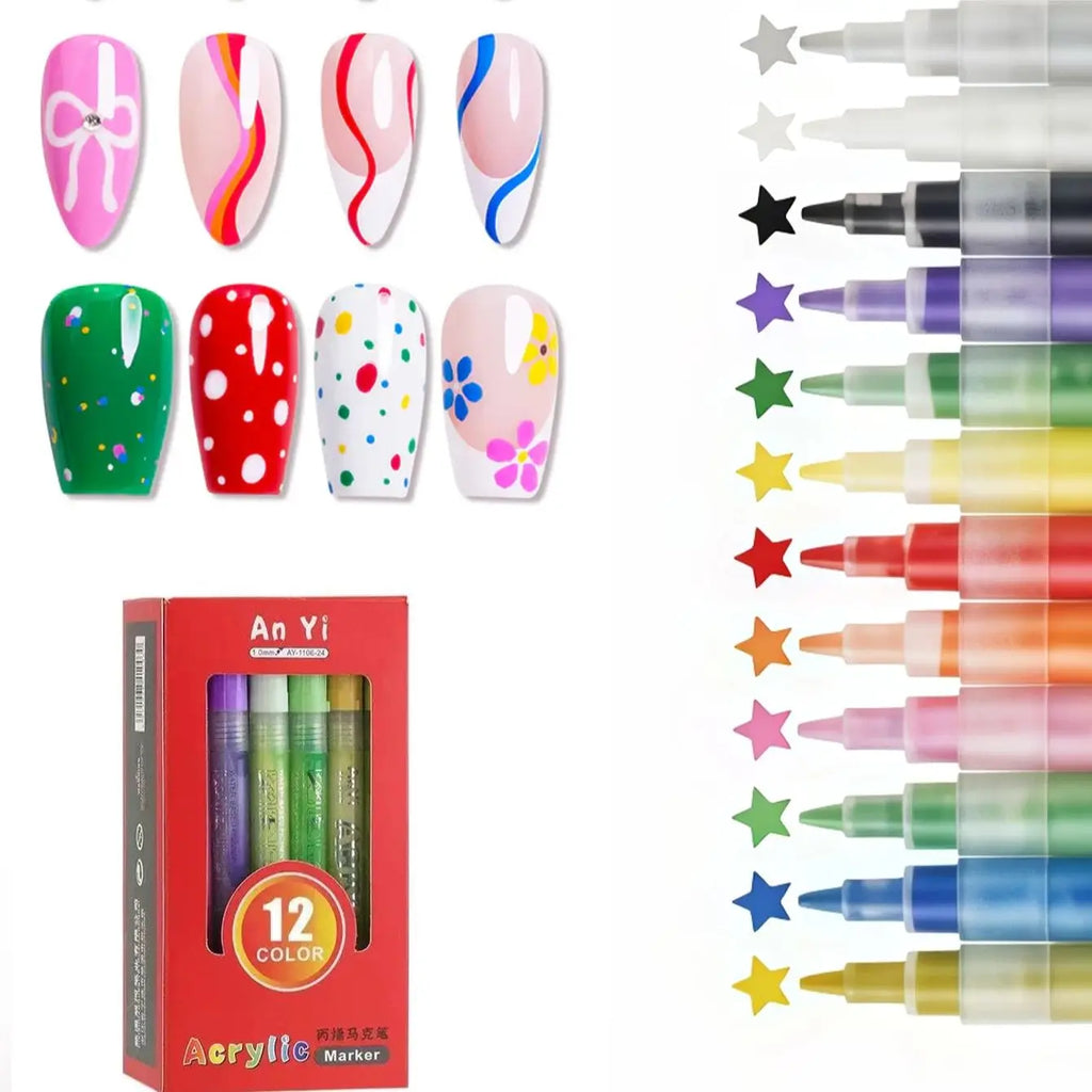 Nail Art Pen Painting Polish Tool Used DIY Beauty Nails Qme 1 set