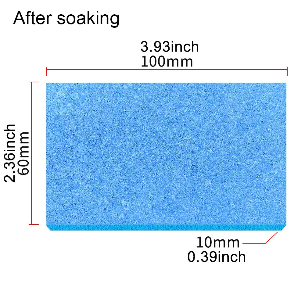 100X60MM Soldering Iron Tips Cleaning Sponge Temperature Enduring Qme 100x60mm blue