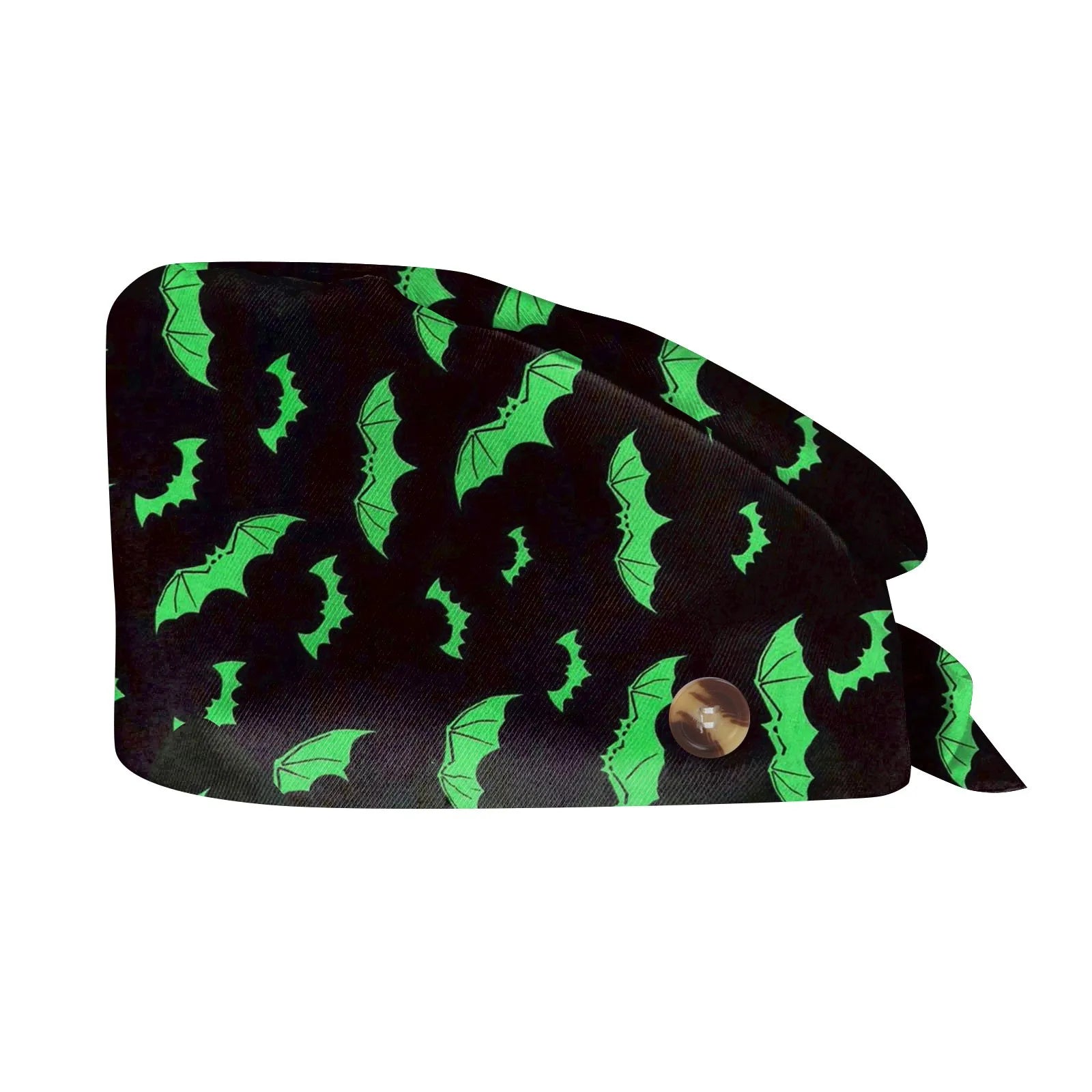 Halloween Skeleton Printing Adjustable Scrub Cap Surgical Cap Woman and man Veterinary Pet Shop Scrub Hat Dentist Working Cap Qme Green One Size