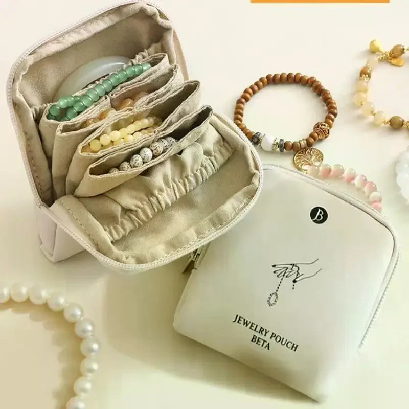 Waterproof 6-Layer Jewelry Storage Bag Portable Travel Jewelry Pouch for Necklaces Bracelets Rings Outdoor Vacation Use Qme