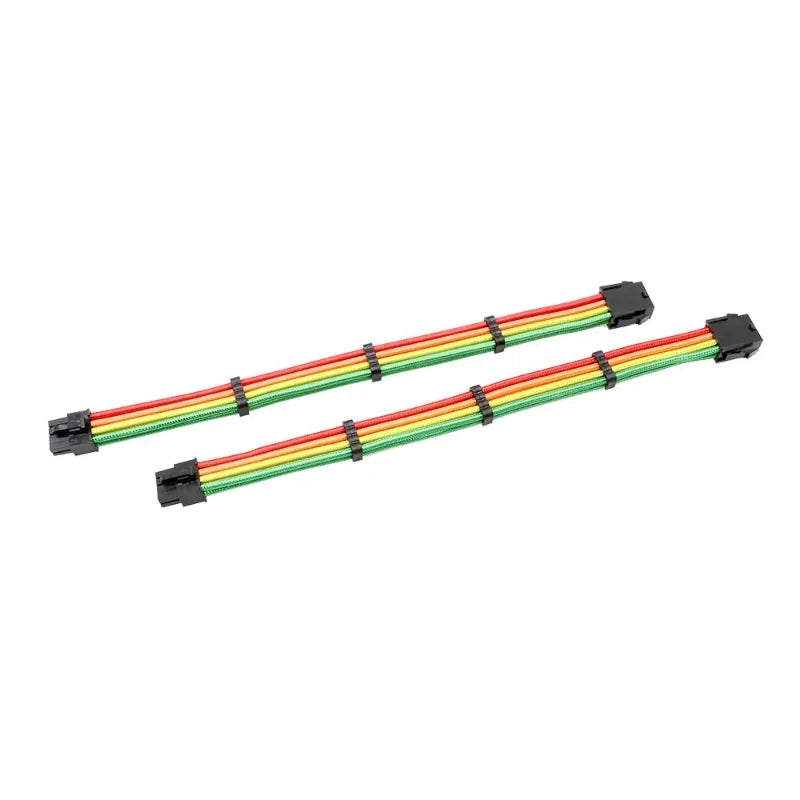 New ATX Standard 24Pin 8Pin Power Cord Adapter Converter Vga Line Graphics Card 6+2pin Rainbow Cotton Mesh Woven Extension Cord Qme
