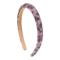 Simple Bling Rhinestone Headband Wide Luxury Leopard Print Hairband Non-slip Glittering Women Hair Hoop Banquet Qme Rose Red