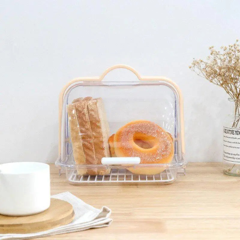 Portable Bread Storage Box Lid Transparent Dust Proof Cake Pastry Qme