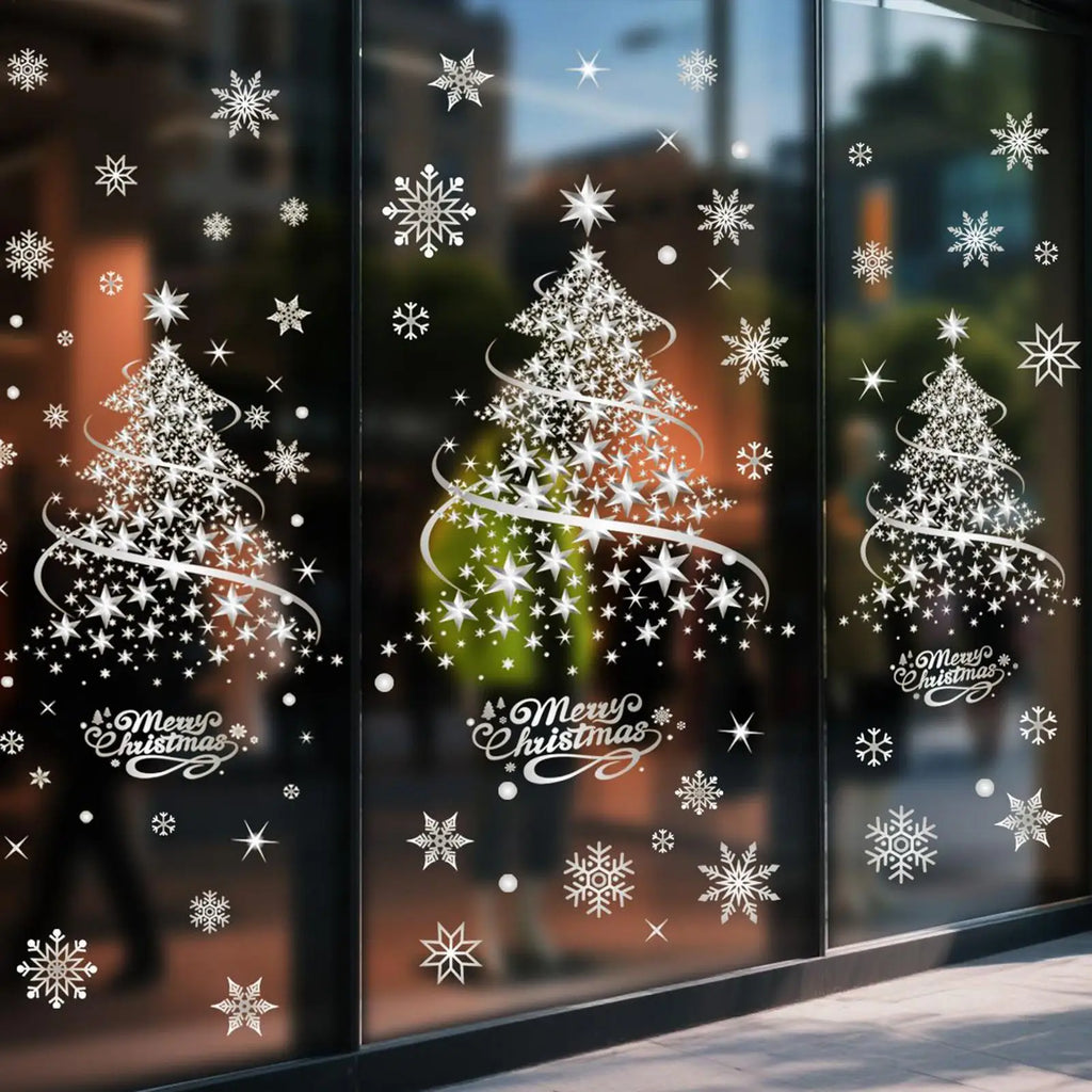 Christmas Window Clings 2 Sheets Decals 13 7 X Static Tree Seasonal Qme