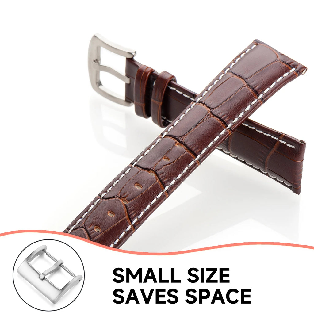 Watch Band Metal Buckle 16 18 20 22 24mm Strap Solid Square Button Silver Black Rose Gold Stainless Steel Matte Polished Clasp Qme