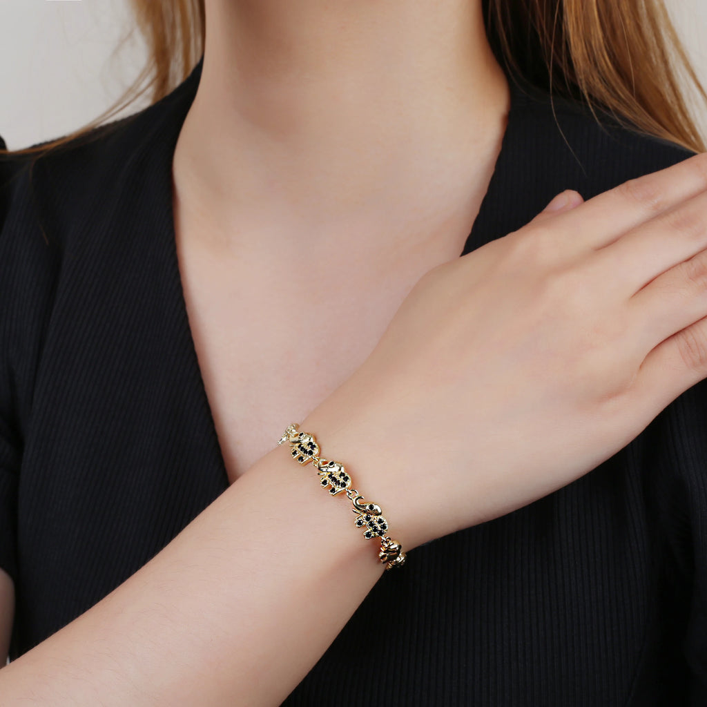 Personalized Animal Elephant Bracelet Copper Inlaid Zirconia Adjustable Bracelet For Woman Party Birthday Gift For Daily Wear Qme