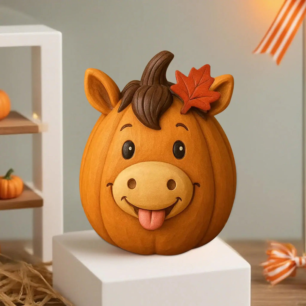 Farm Animal Pumpkin Decorations Cow Duck Sheep Chicken Desk Figurine Qme