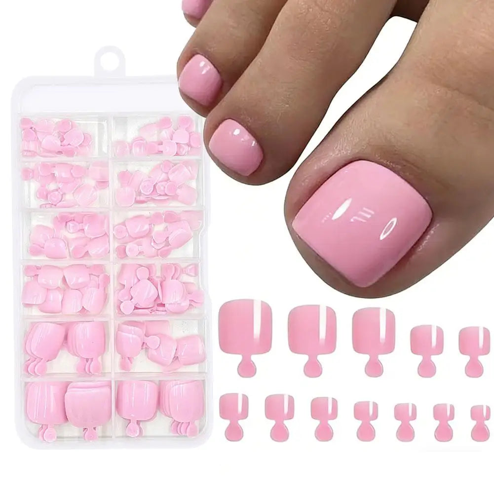 Solid Colored Toe Armor Toenails Feet Artificial Nails Nails Cover Toe Solid Fake False Color False Patch Toenails Full Nai M5T0 Qme