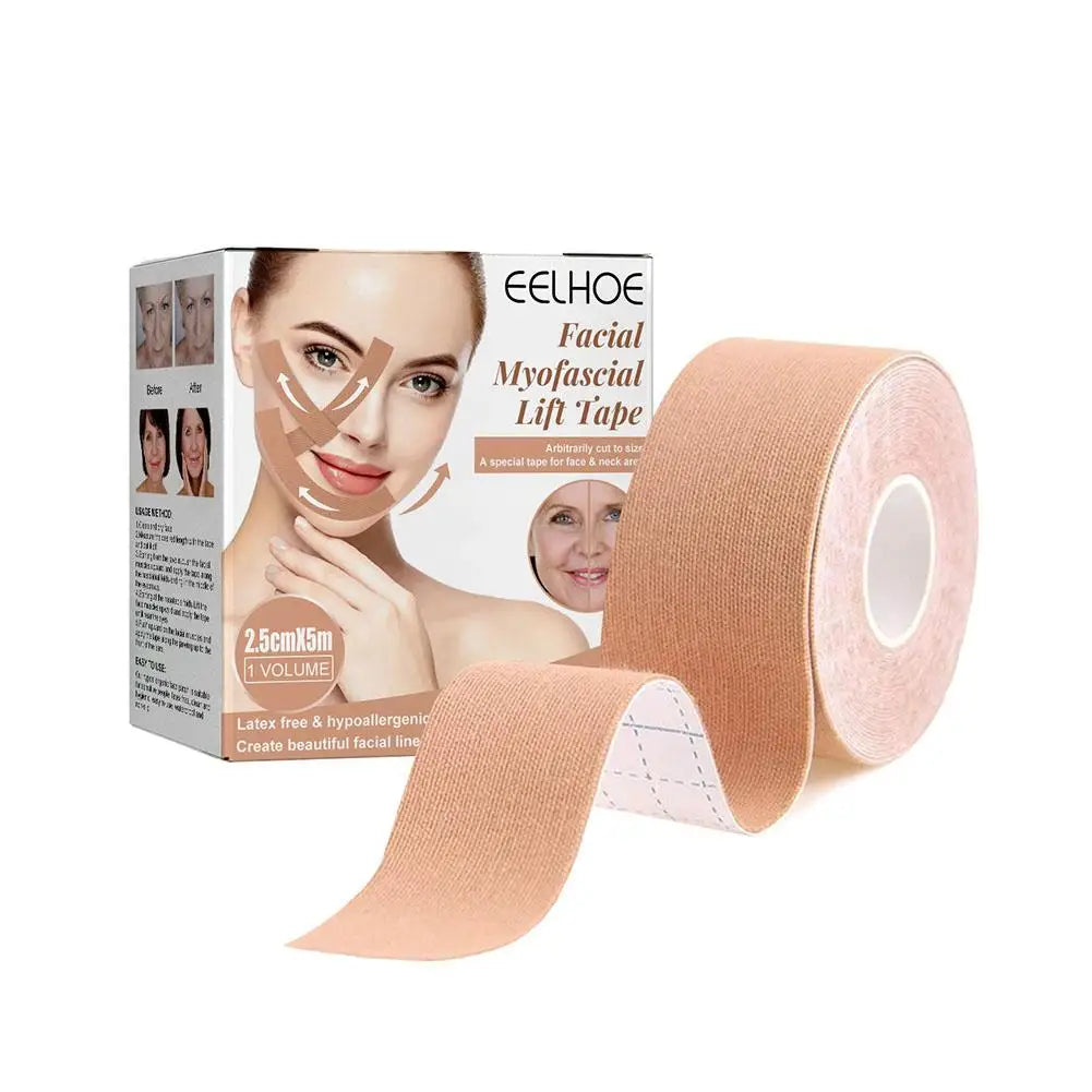 2 Rolls Facial Myofascial Face Lift Tape Castor Oil Breathable Qme 1 Roll