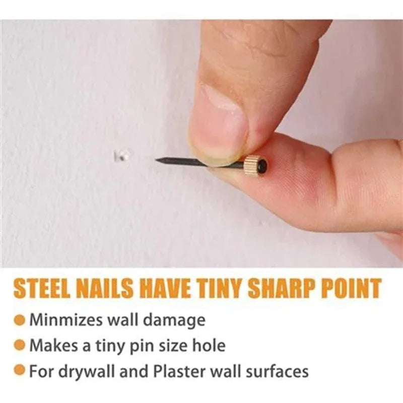 90pcs Picture Hanging Nails 3 Sizes Brass Head Wall Decorative Nails for Hanging Picture Frame Kit Hanging Hardware Tool Hanger Qme