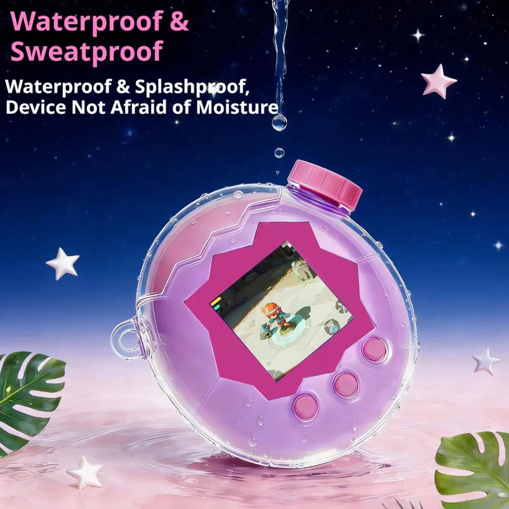 Shinny Clear Protective Case for Tamagotchi Paradise Cute Transparent Shell Full Protective Acrylic Case Anti-Fall Anti-Scratch Qme