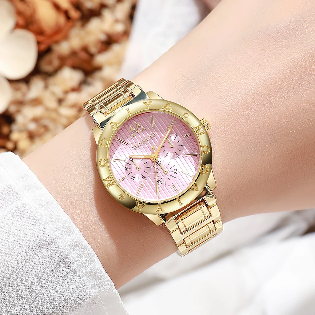 Women's Luxury Watches Fashion Bracelet Stainless Steel Quartz Wrist Watches For Ladies Watch Girls Gift Watch mujer Qme