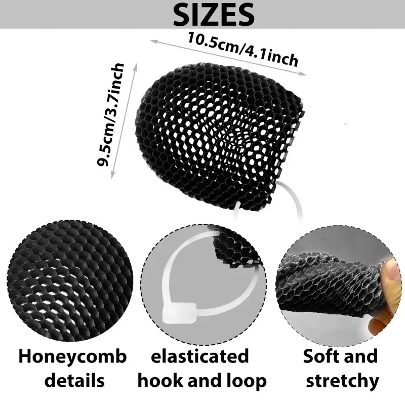Honeycomb Exfoliating Shower Finger Caps Body Scrub Cleansing Bath Qme Black