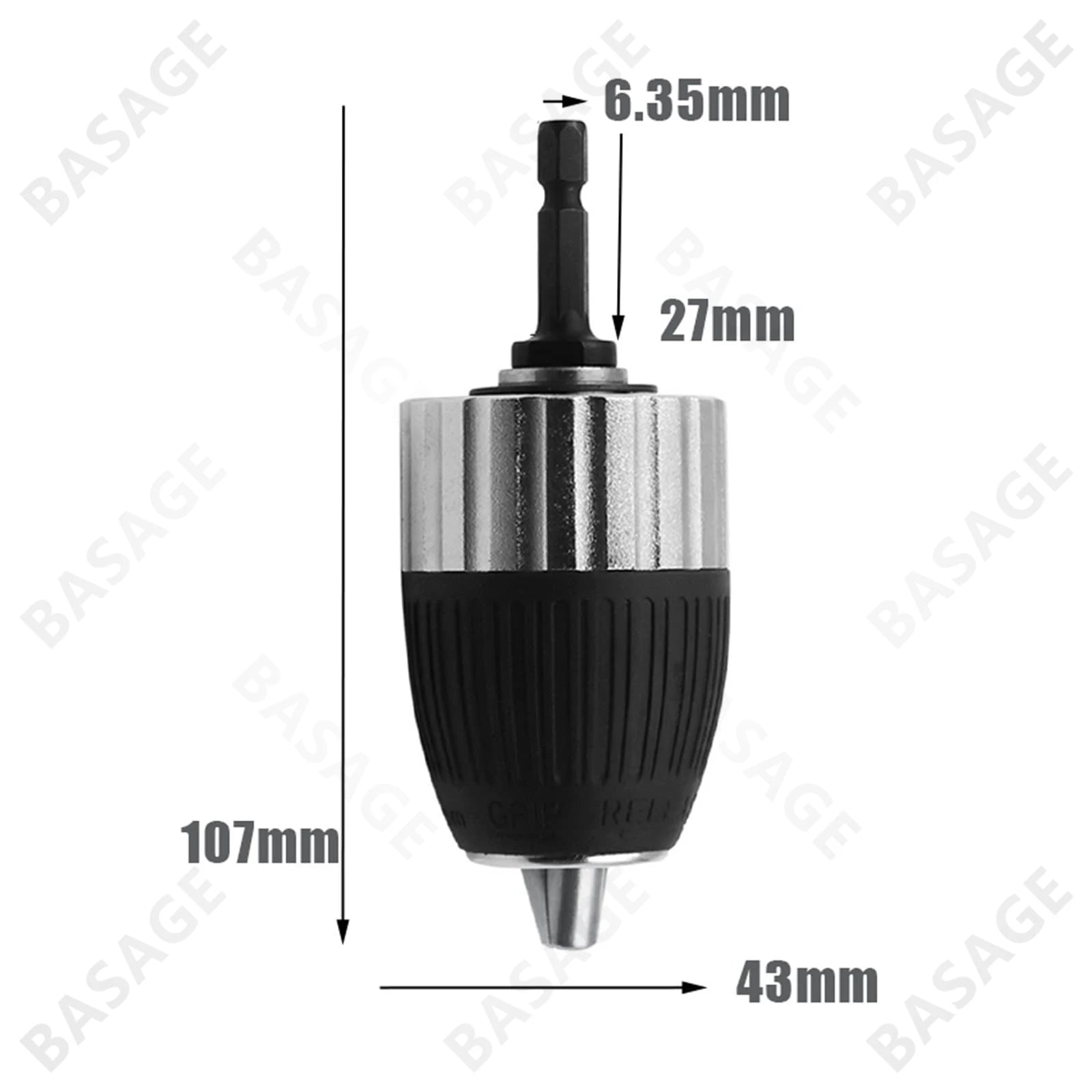 1.5-13mm Electric Drill Chuck Keyless Self-locking 3/8-24UNF Driver Tool Accessories Keyless Adapter Impact Hex Shank Qme