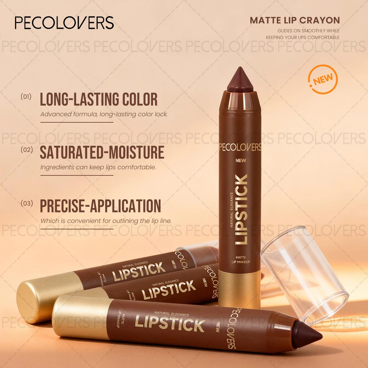 Elegance Matte Lip Liner Lipstick Pen Crayon Tip Precisely Depicting Qme