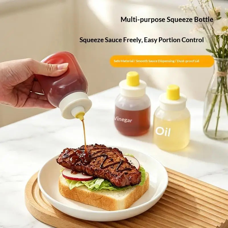 1 Leakproof Kitchen Squeeze Oil Bottle BPA Sauce Container Cooking Qme