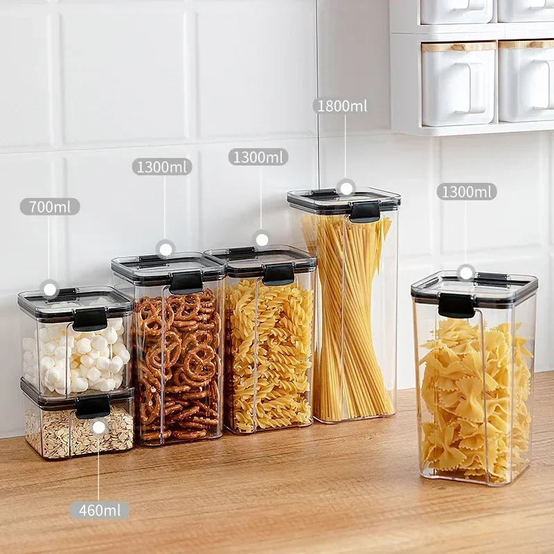 Moisture Proof Sealed Storage Jars Transparent Plastic Airtight Qme