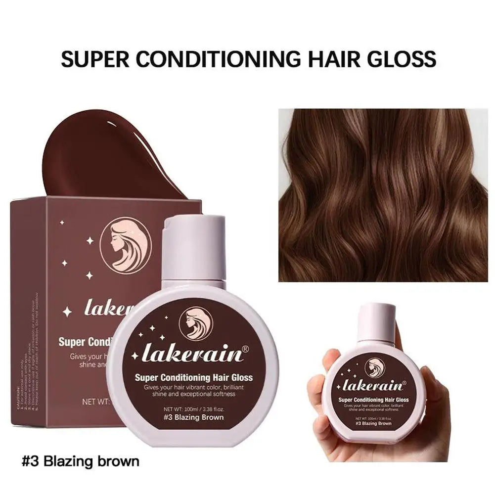 Hair Gloss Glaze Conditioner Medium Dark Brown Shine Moisturizing Qme 03