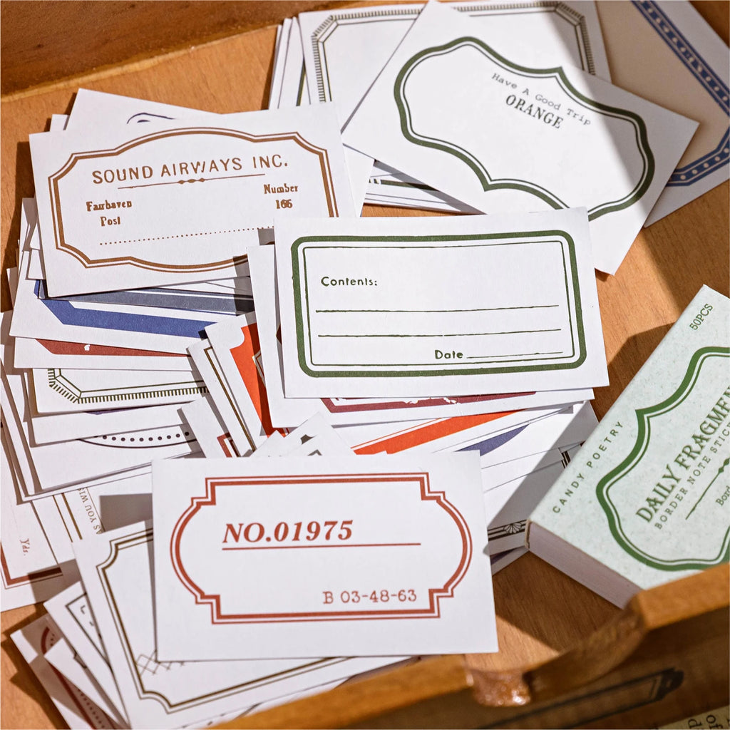 50 pcs INS Label Scrapbooking stickers Diy Planner Diary Album Collage material Hand Account junk journal supplies Qme