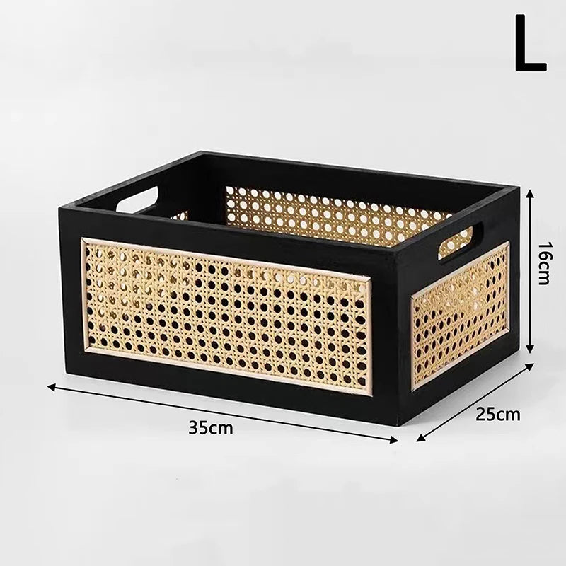 Snacks Sundries Cosmetics Organizer Boxes Home Decor Basket Solid Qme L
