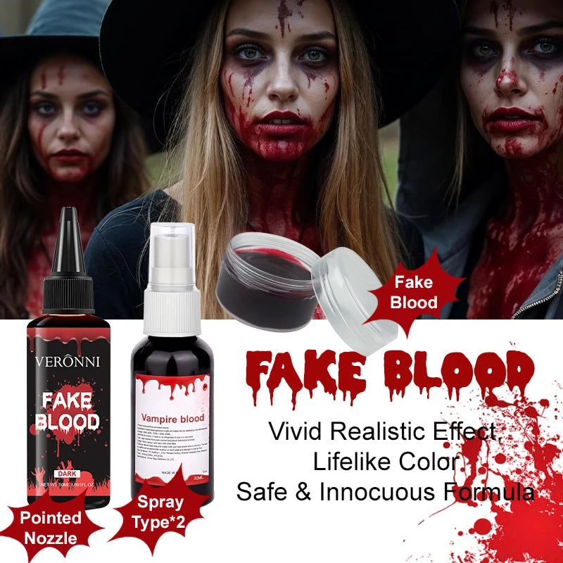 VERONNI Fake Blood Makeup Realistic SFX Halloween Cosplay Zombie Qme