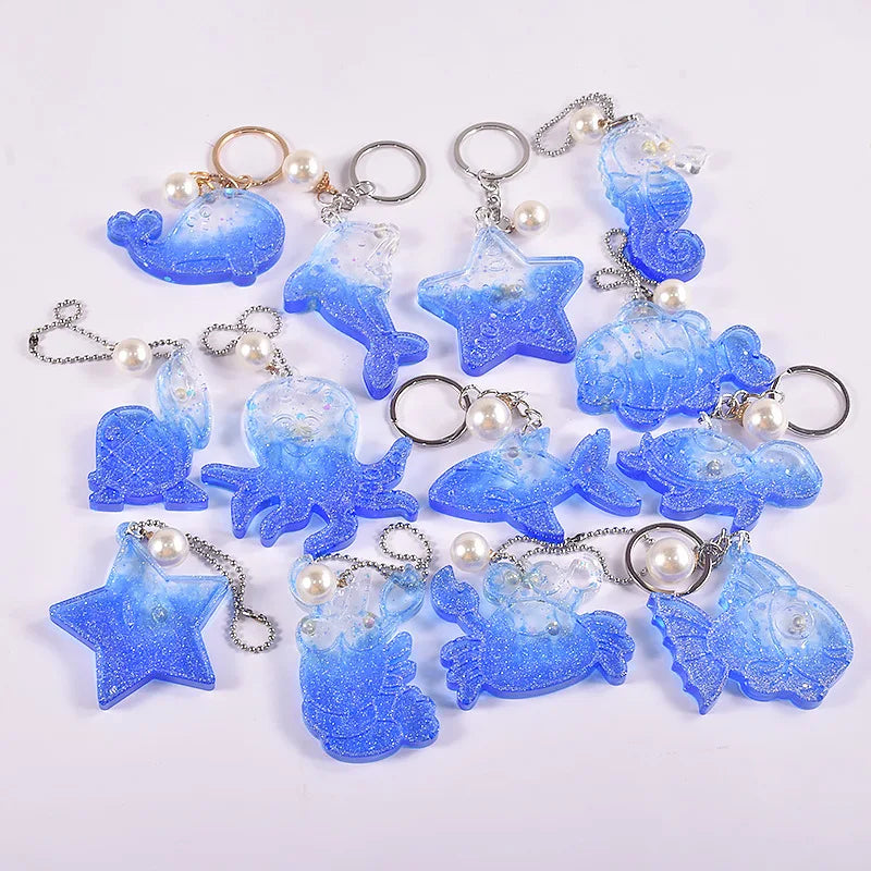 Ocean Series Earring Silicone Mold Fish Seashell Resin Casting Mould for Pendant Earring Jewelry Keychain Making DIY Craft Qme