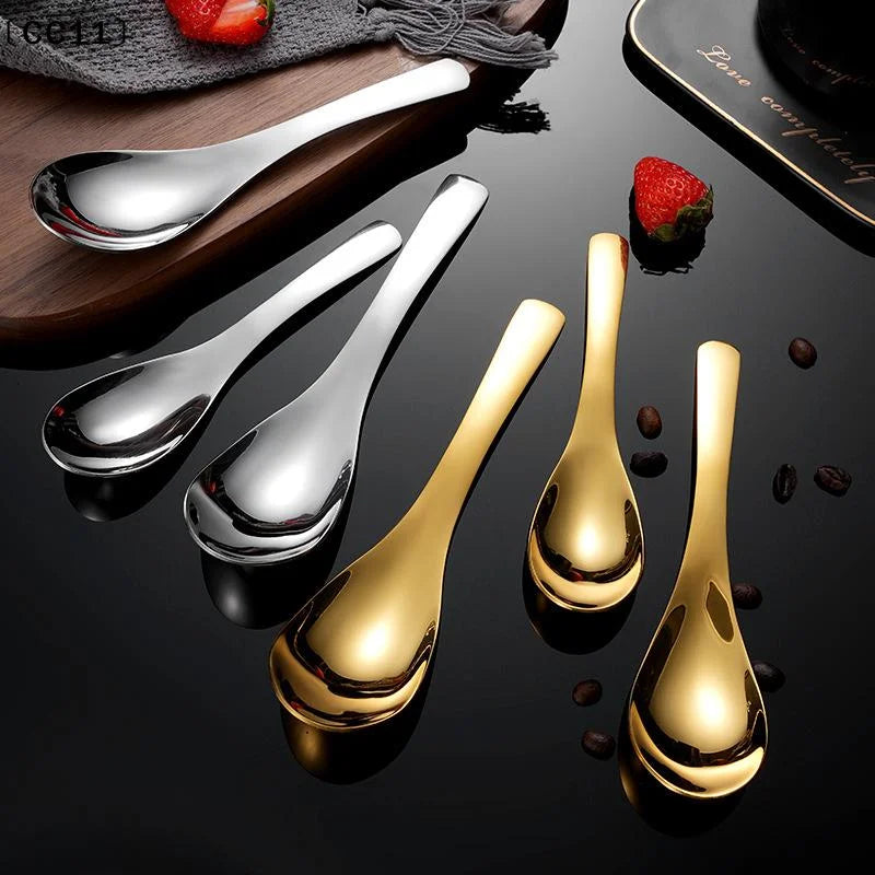 304 Stainless Steel Serving Spoons Rust-resistant Long Handle Easy Qme