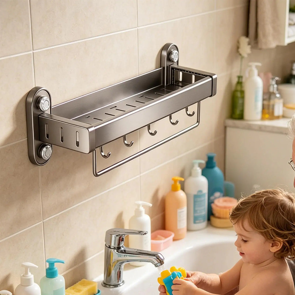 Suction Cup Shower Organizer Wall Mounted Toiletry Rack Shower Holder Rack For Bathroom Home Apartment College Dorm Toilet Qme