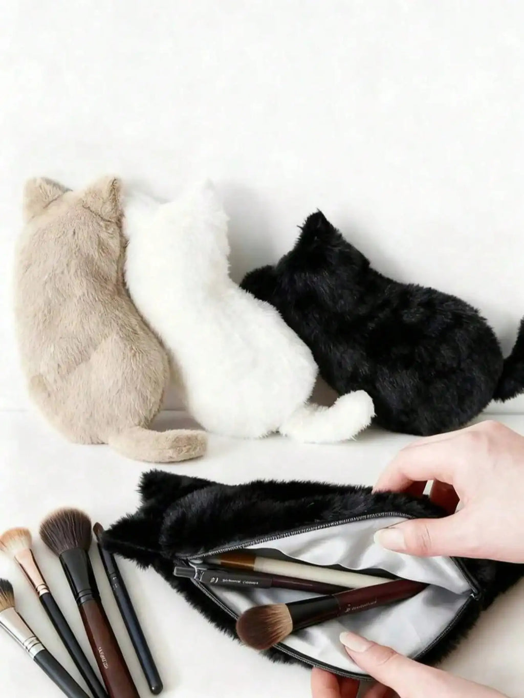 Japanese Cat Plush Pen Bag Student Large Capacity Cute Appearance Qme