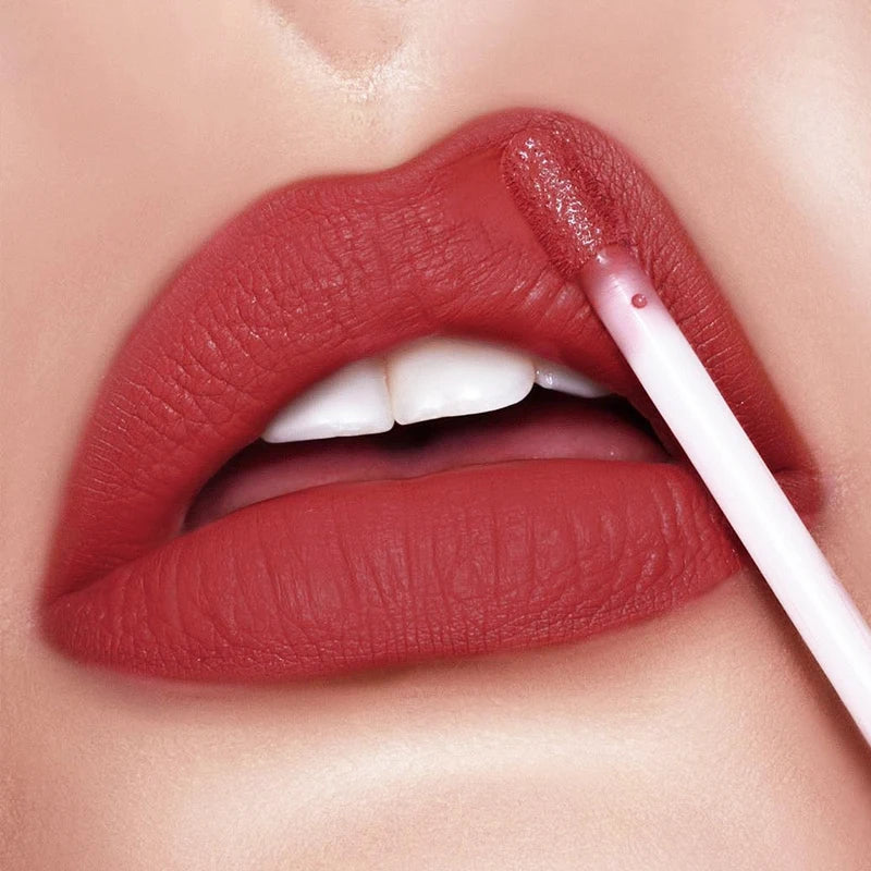 Matte Velvet Liquid Lipstick-Highly Saturated Liquid Lip Mud,Non-Stick Long-Lasting Formula,Soft Mist Not Easy To Fade Lip Gloss Qme
