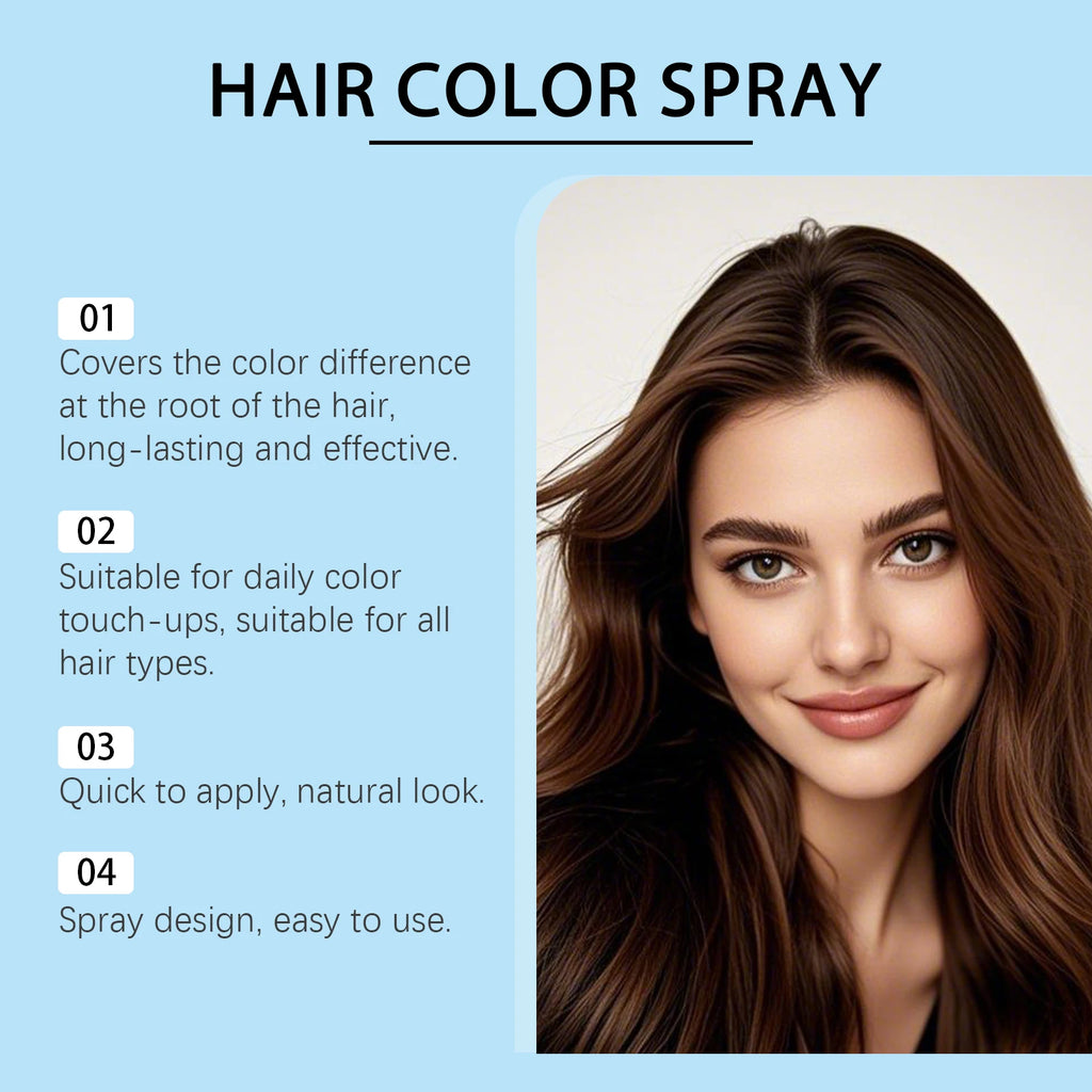 Temporary Hair Color Spray Quick Fix Hair Color Supplement Prevent Drying Cover White Hair Dye Products Hair Root Touch-Up Spray Qme