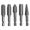 5Pcs/set Rotary Rasp 1/4 Inch Hex Shank Rotary Steel File Drill Bits Burrs Grinding Grooved Sanding Engraving Grinding Tools Qme Default Title