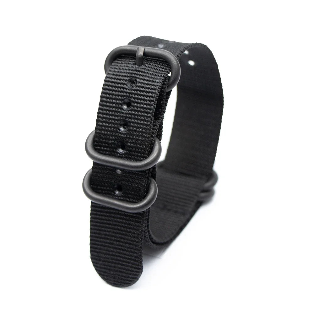Army Nylon Watch Strap Sport Replacement Wristband Black Ring Buckle