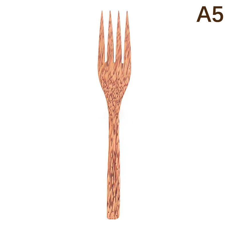 1Pc Natural Coconut Bowl Wooden Handmade Coconut Bowls for Eating Tableware Fork Spoon for Dessert Fruit Salad Mixing Rice. Qme A5