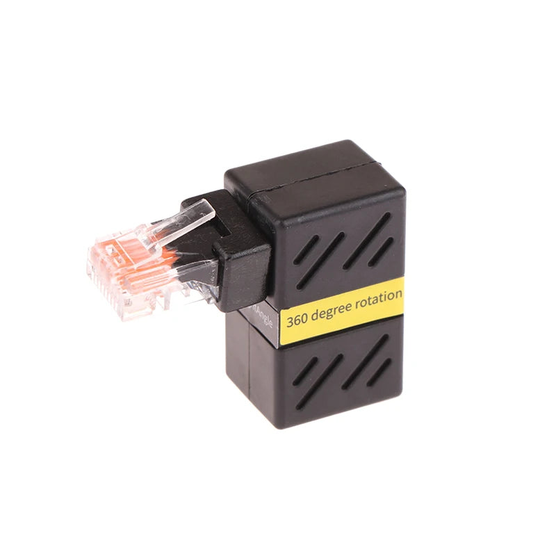 360 Rotatable Network Plug RJ45 Gigabit Adapter 90 Degrees Right Qme