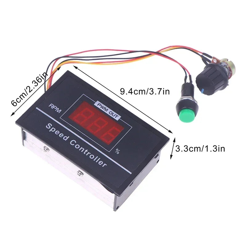 DC 6-60V 6V 12V 24V 48V 30A Digital Display PWM DC Motor Speed Controller Regulator Motor Speed Controller W/ Start Stop Switch Qme