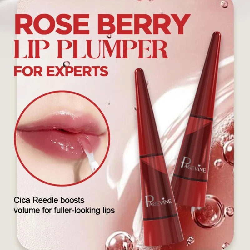 Exfoliating & Plumping Lip Oil, Removes Dead Skin for Smooth Plump Lips, Glass Shine & Hydrating, Lasting Gentle Lip Treatment Qme