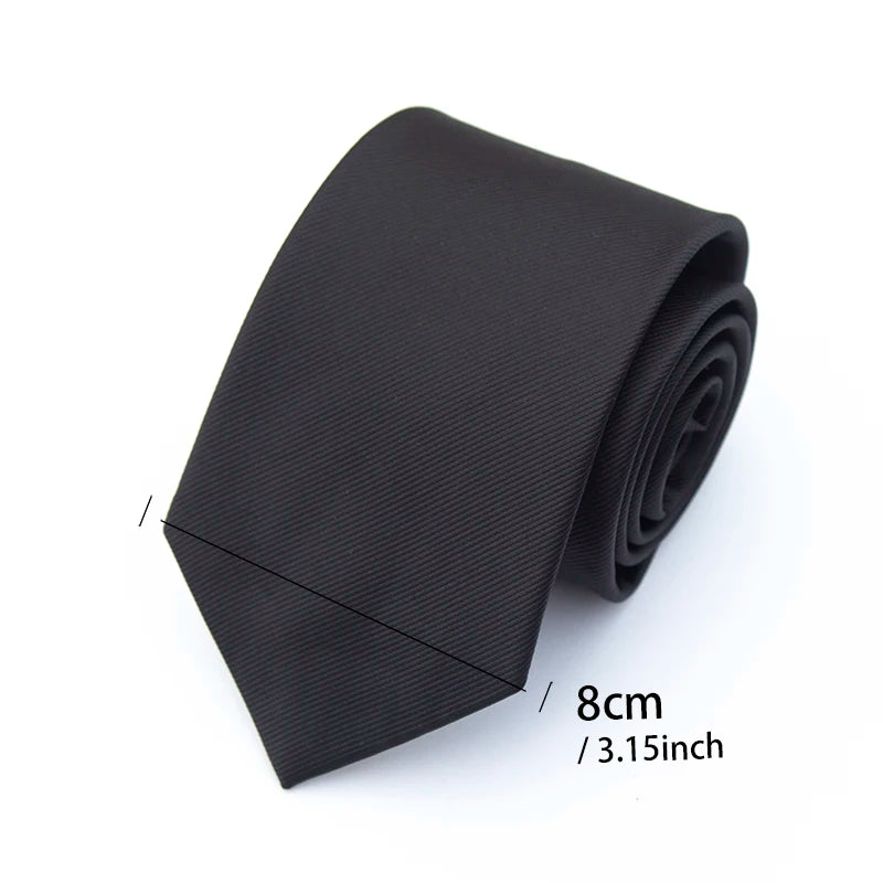 Black Neck Ties Men Women Casual Suits Solid Tie Gravatas Skinny Mens Qme 8 cm