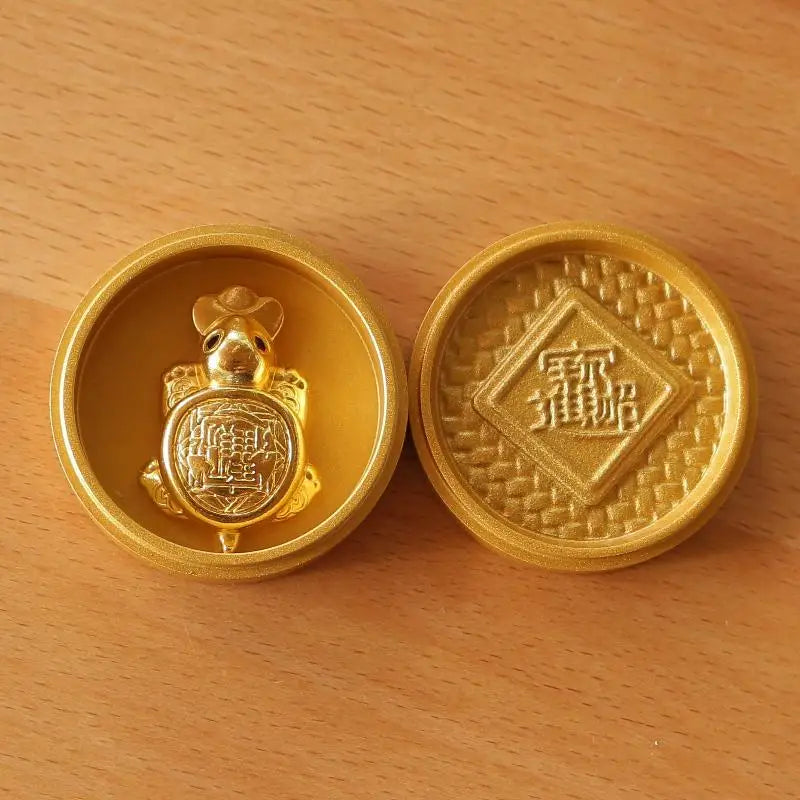 Chinese Feng Shui Golden Steamer Ornament And Lucky Golden Turtle, Bun, Perfect For Home Office Tabletop Good Luck Gift Qme A3