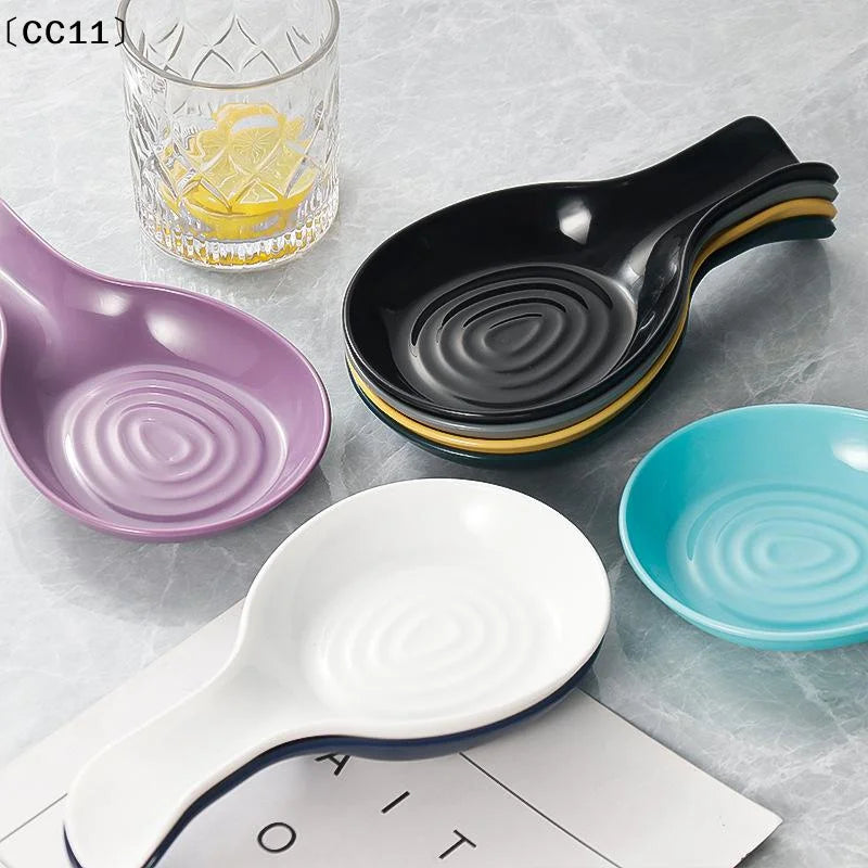 Spoon Rest Large Ceramic Holder Heat-resistant Cooking Coffee Qme