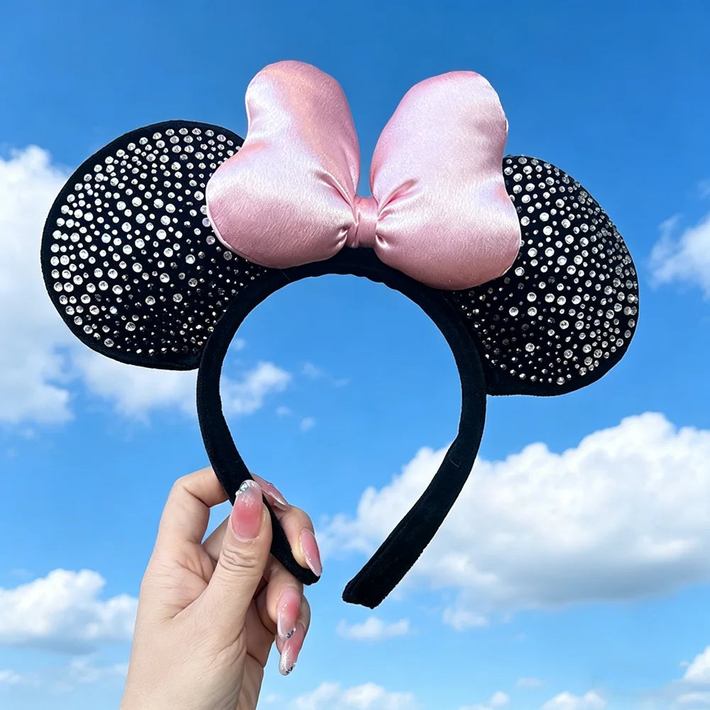 Cartoon Women's Sweet Mickey Mouse Hairband Bow Minnie Mouse Ear Headband Party Birthday Theme Park Wear Girl Hair Accessories Qme Headband 2