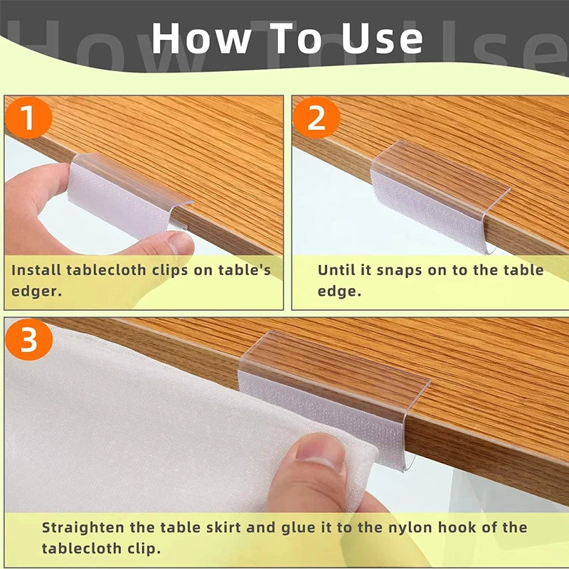 12PCSTable skirt clip,Transparent tablecloth clip,Skirt clip,Suitable for indoor and outdoor activities、Wedding、Meeting、Party Qme