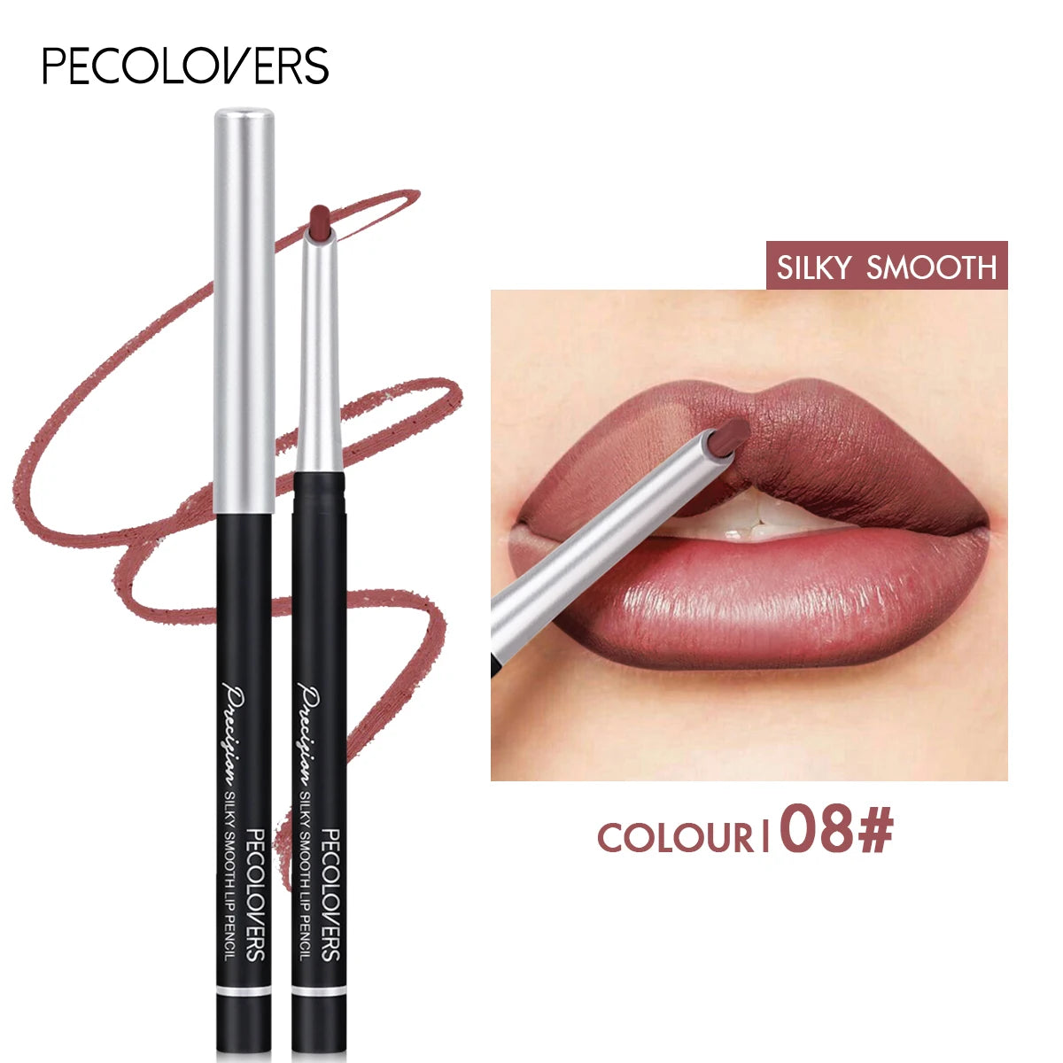 24-Color Matte Lip Liner Long-lasting Natural Effect Pencil All Skin Qme 08