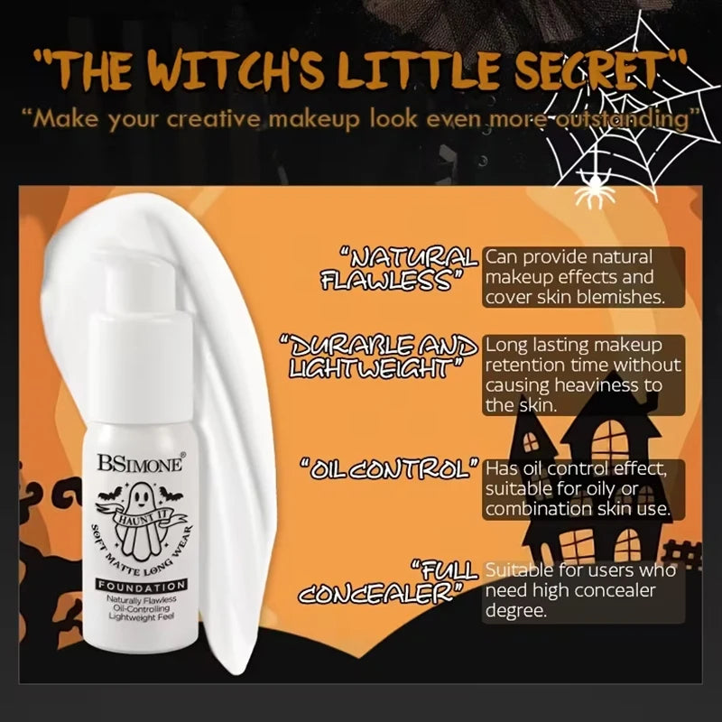 Long-lasting White Foundation Waterproof Sweatproof Halloween Ghost Qme
