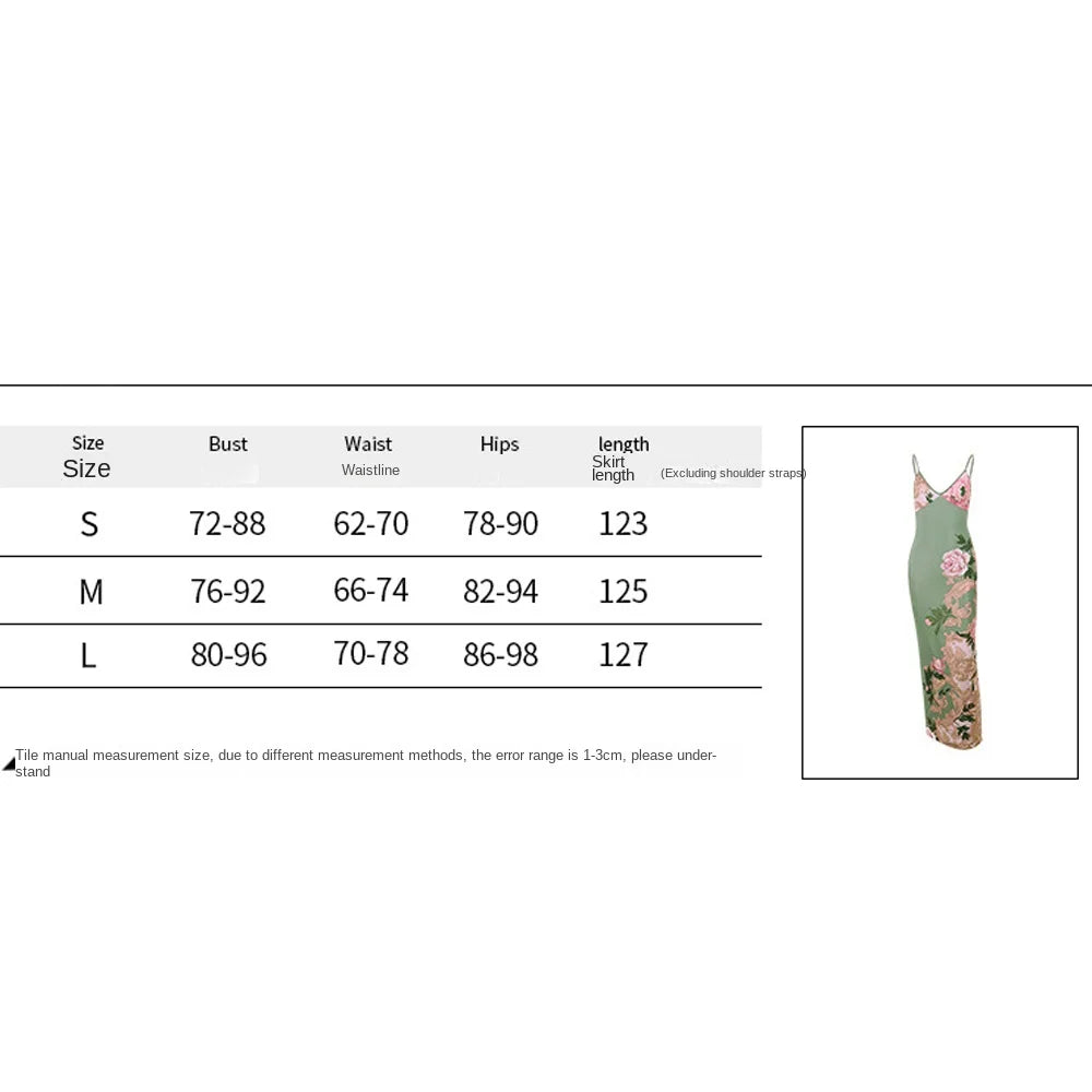 Slim-fit Dresses Sleeveless Print Suspender Dress Vneck Backless Floral Long Dresses Halter Cross Maxi Dress Club Qme