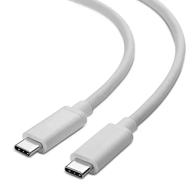 60W Type C to Type C Fast Charging Phone Data Cables USB -C Fast Charging Wire PD Quick Charge 3.0 0.3m/0.5/1m/1.5m/2m Data Cord Qme White 1.5m