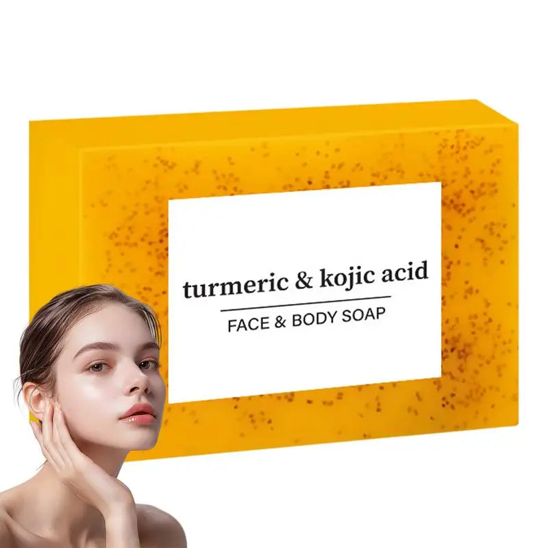 Body Soap Bar Brightening Lemon Turmeric Cleaning Lightening Dark Qme