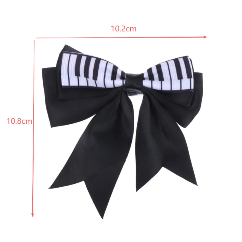 Piano Key Bow Hairpin Hair Clip Retro Girl Side Duckbill Accessory Qme