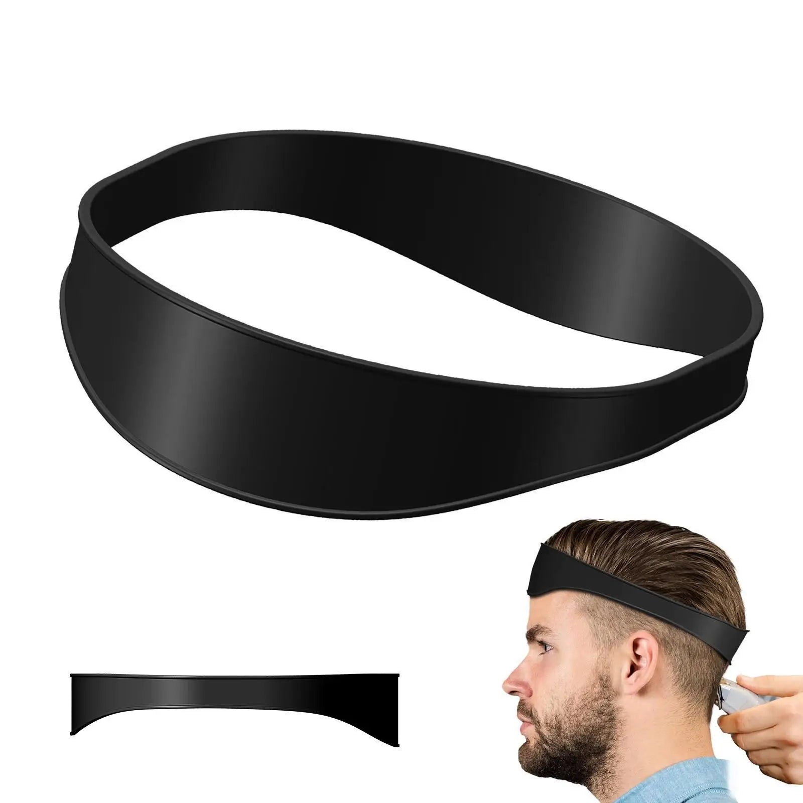 New DIY Home Haircuts Curved Headband Fade Haircut Tool Silicone Neckline Shaving Template and Hair Cutting Guide Qme black